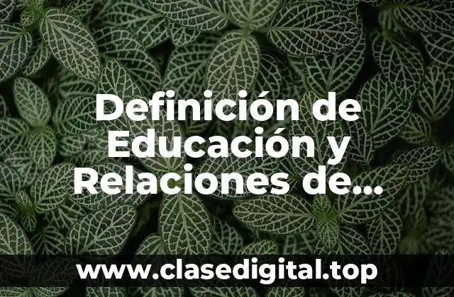 Definición de Educación y Relaciones de Opresión