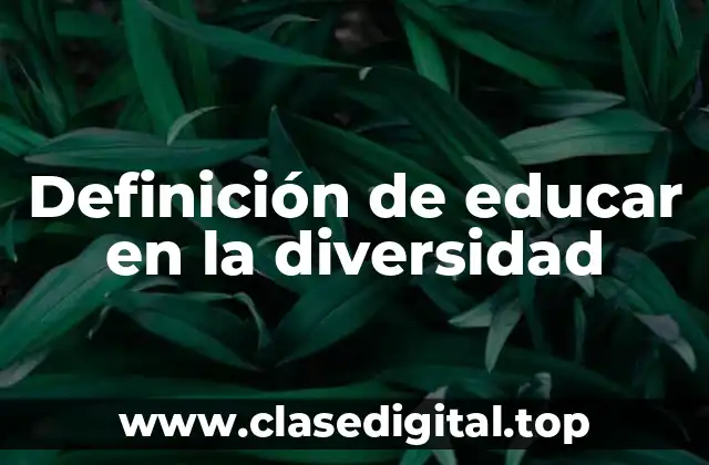 Definición de educar en la diversidad