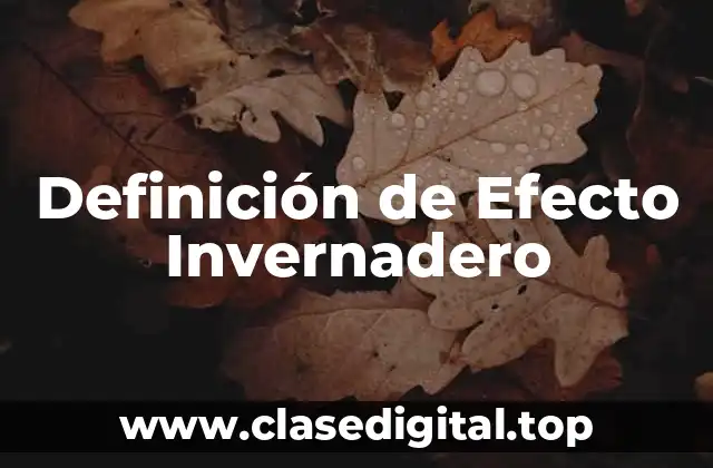 Definición técnica del Efecto Invernadero