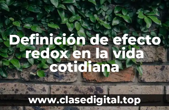 Definición de efecto redox en la vida cotidiana