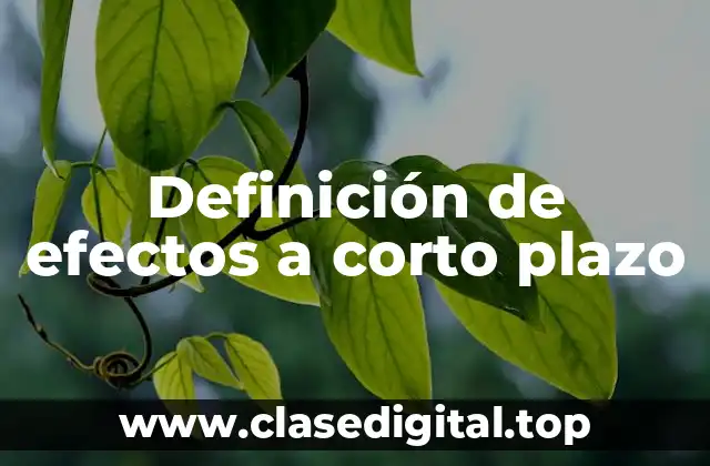 Definición técnica de efectos a corto plazo