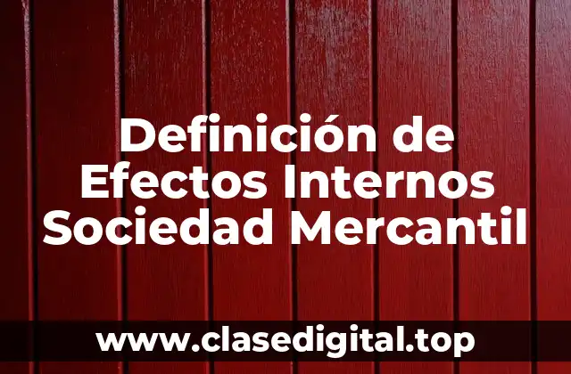 Definición de Efectos Internos Sociedad Mercantil