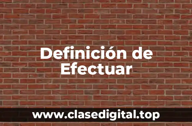 Definición de Efectuar