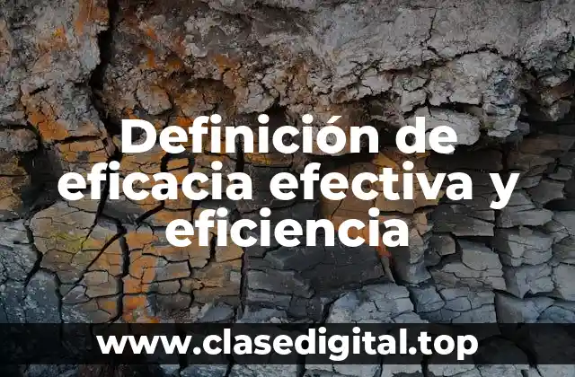 Definición de eficacia efectiva y eficiencia