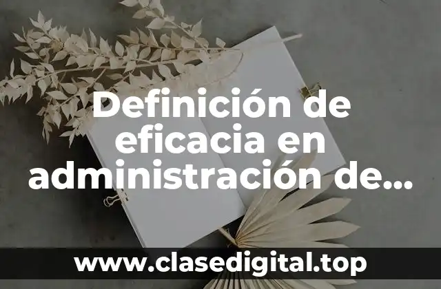 Definición de eficacia en administración de empresas