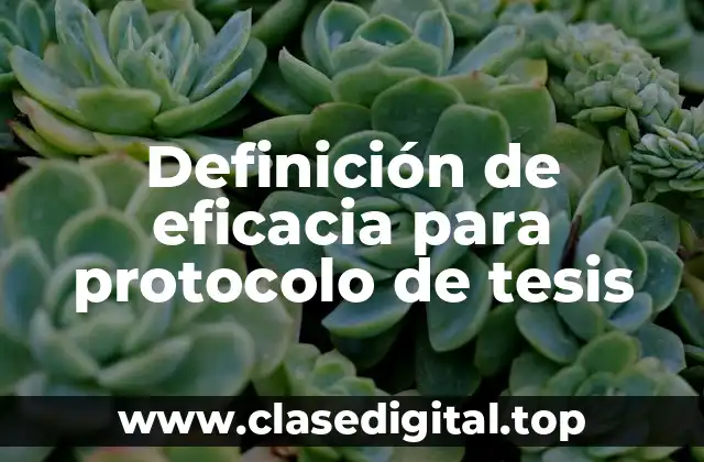 Definición de eficacia para protocolo de tesis
