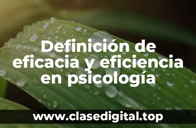 Definición de eficacia y eficiencia en psicología