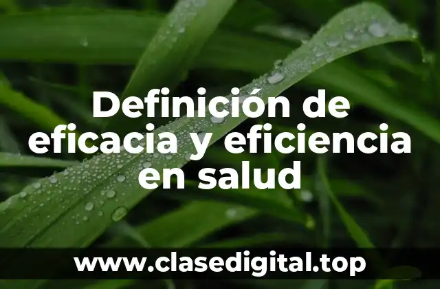 Definición de eficacia y eficiencia en salud