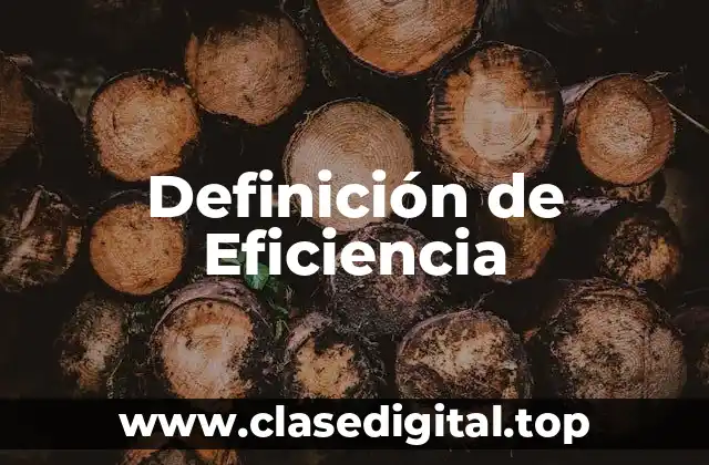 📗 Definición Técnica de Eficiencia