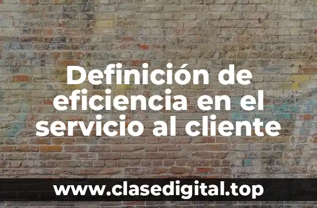 Definición de eficiencia en el servicio al cliente