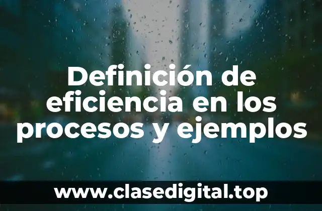Definición de eficiencia en los procesos y ejemplos
