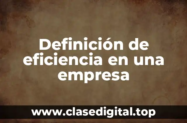 Definición de eficiencia en una empresa