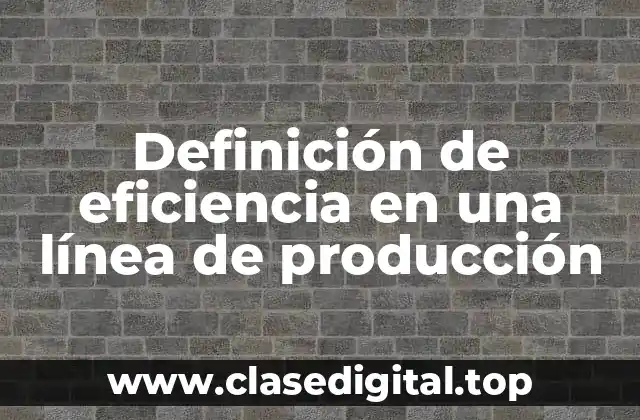 Definición de eficiencia en una línea de producción