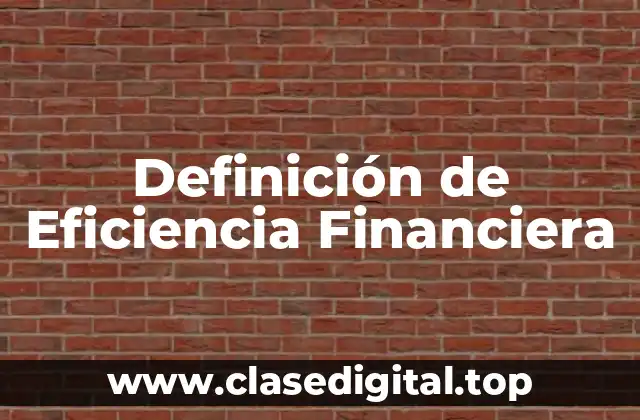 Definición de Eficiencia Financiera