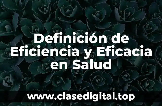 Definición de Eficiencia y Eficacia en Salud