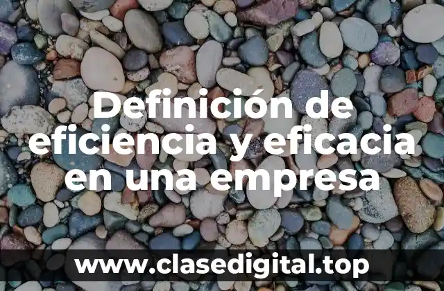 Definición de eficiencia y eficacia en una empresa