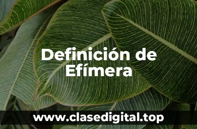 Definición de Efímera