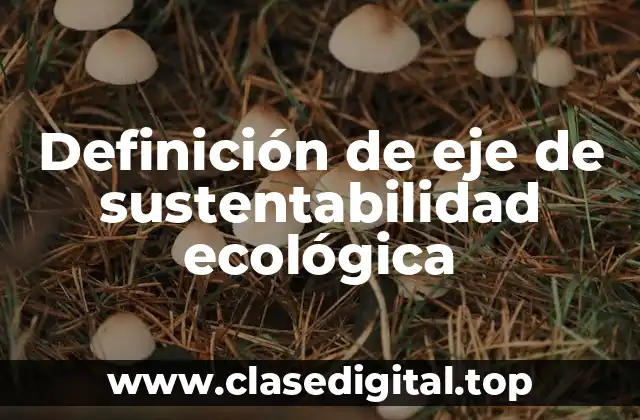 Definición de eje de sustentabilidad ecológica