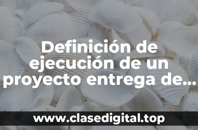 Ejemplos de ejecución de un proyecto entrega de productos