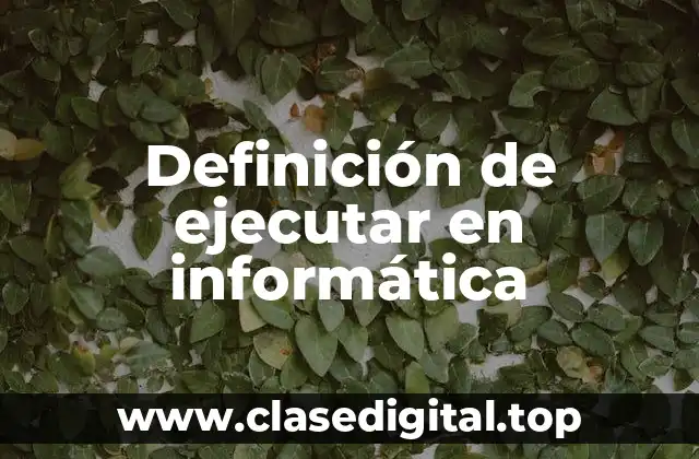 Definición de ejecutar en informática