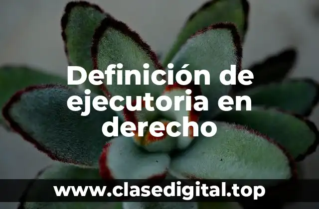Definición de ejecutoria en derecho