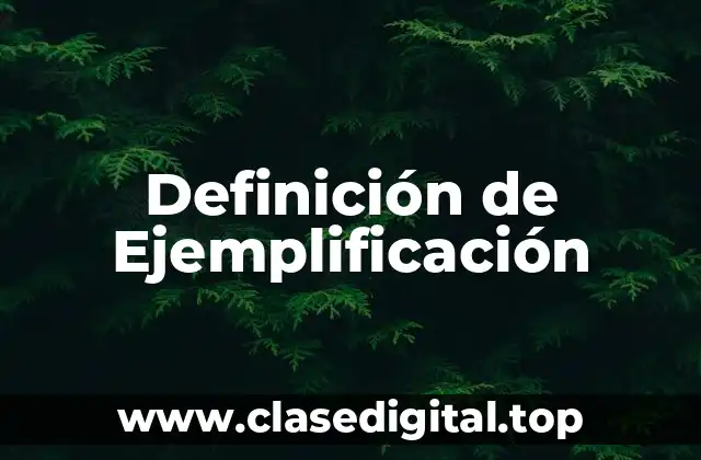 Definición de Ejemplificación