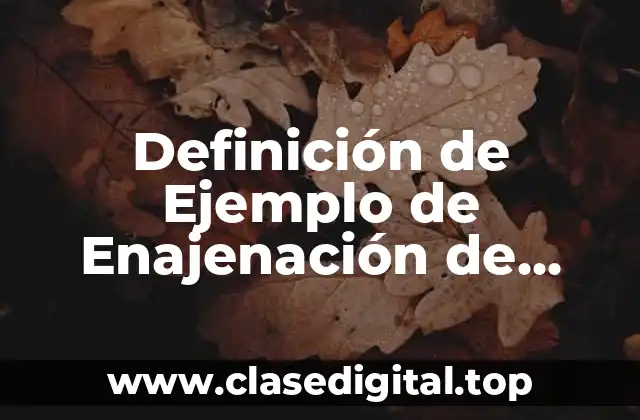 Definición de Ejemplo de Enajenación de Bienes