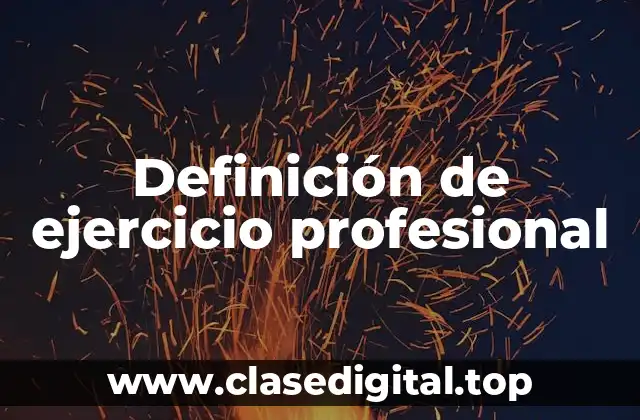 Definición de ejercicio profesional