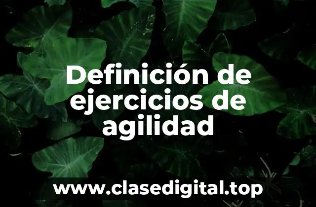 Definición de ejercicios de agilidad