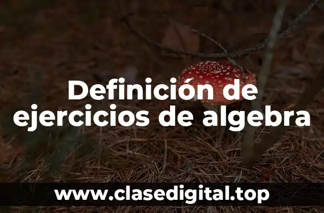 Definición de ejercicios de algebra