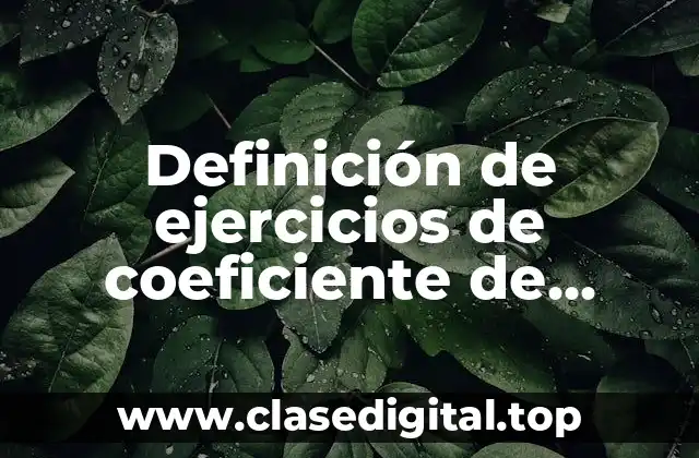 Definición de ejercicios de coeficiente de transferencia de calor