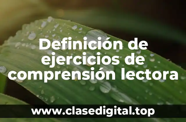 Definición de ejercicios de comprensión lectora