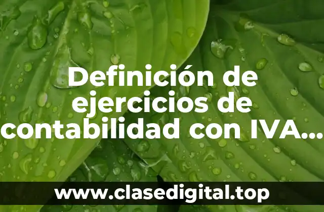 Definición de ejercicios de contabilidad con IVA y descuento