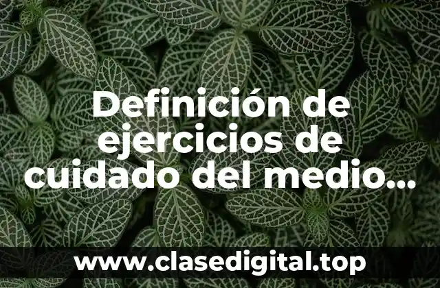 Definición de ejercicios de cuidado del medio ambiente