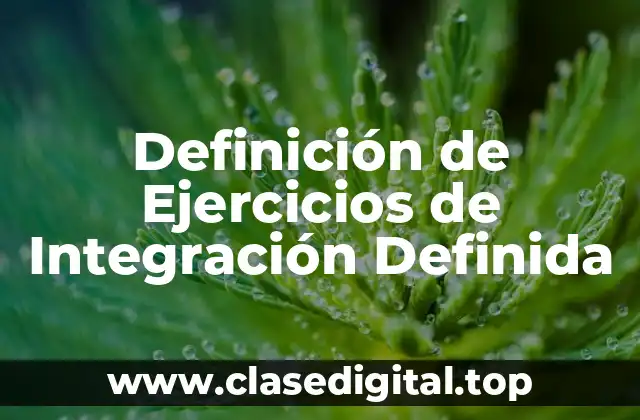 Definición de Ejercicios de Integración Definida