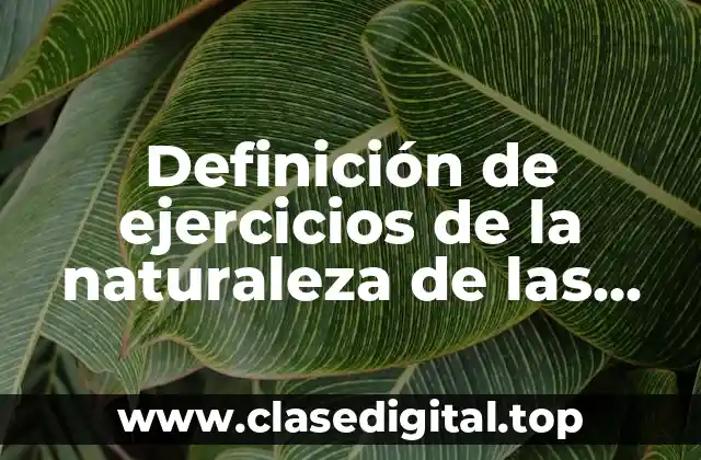 Definición de ejercicios de la naturaleza de las cuentas