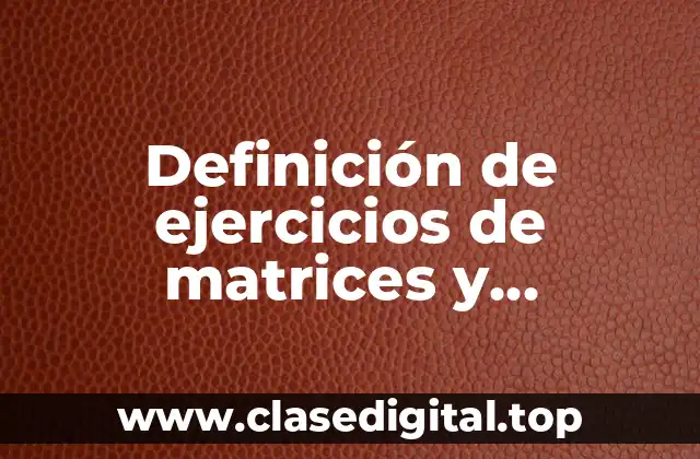 Definición de ejercicios de matrices y sucursales resueltos