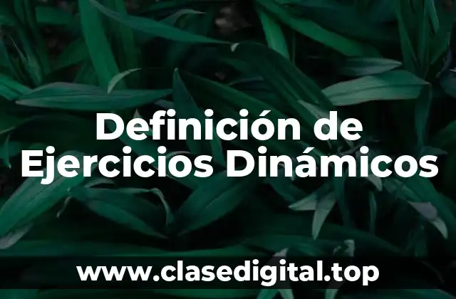 📗 Definición técnica de Ejercicios Dinámicos