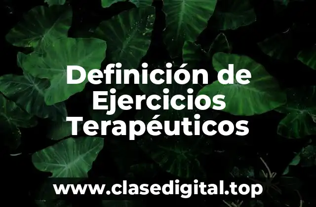 Ejemplos de Ejercicios Terapéuticos