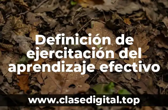 Definición de ejercitación del aprendizaje efectivo