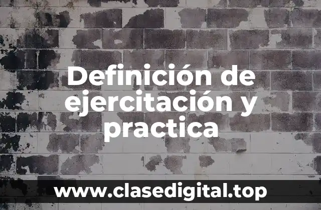 Definición de ejercitación y practica