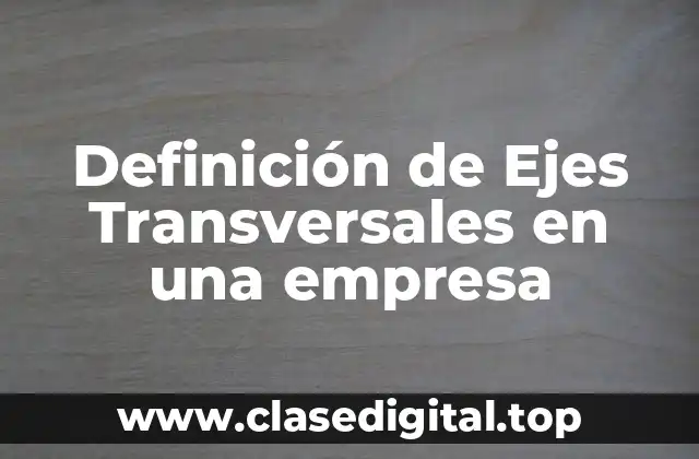 Definición de Ejes Transversales en una empresa
