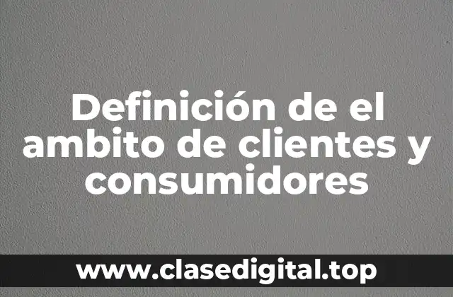 Definición de el ambito de clientes y consumidores