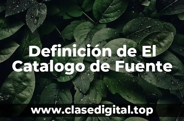 Definición de El Catalogo de Fuente