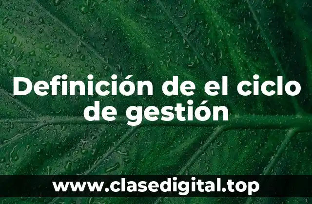 Definición de el ciclo de gestión