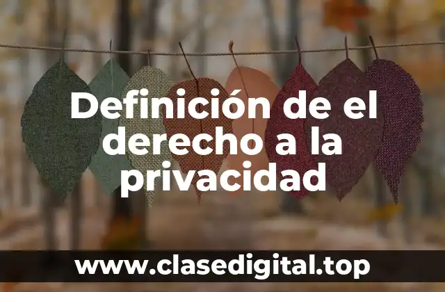 Definición de el derecho a la privacidad