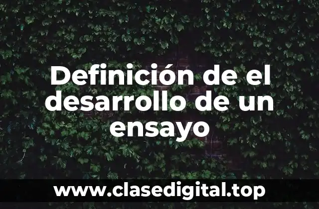 Definición de el desarrollo de un ensayo