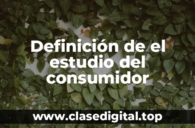 Definición de el estudio del consumidor