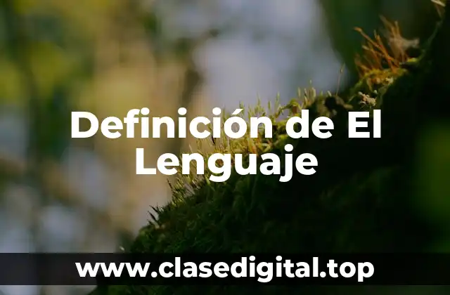 Definición de El Lenguaje