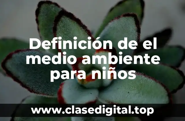 Definición de el medio ambiente para niños